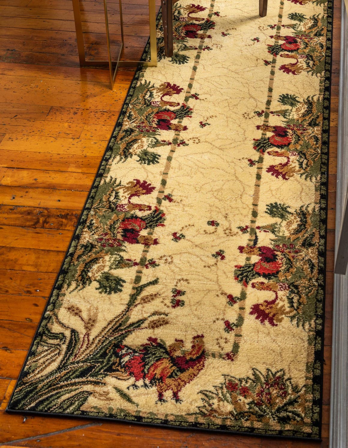 Cream 2' 7 x 13' 1 Barnyard Runner Area Rug 100% Polypropylene With Cotton Backing Traditional Cottage Rustic Classical Carpet for Living Office Bedroom Dining Room Easy to Clean Long Lasting & Durable Decor for Sale at Rug Engine