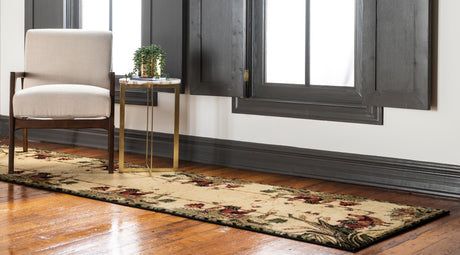 Cream 2' 7 x 12' Barnyard Runner Area Rug 100% Polypropylene With Cotton Backing Traditional Cottage Rustic Classical Carpet for Living Office Bedroom Dining Room Easy to Clean Long Lasting & Durable Decor for Sale at Rug Engine