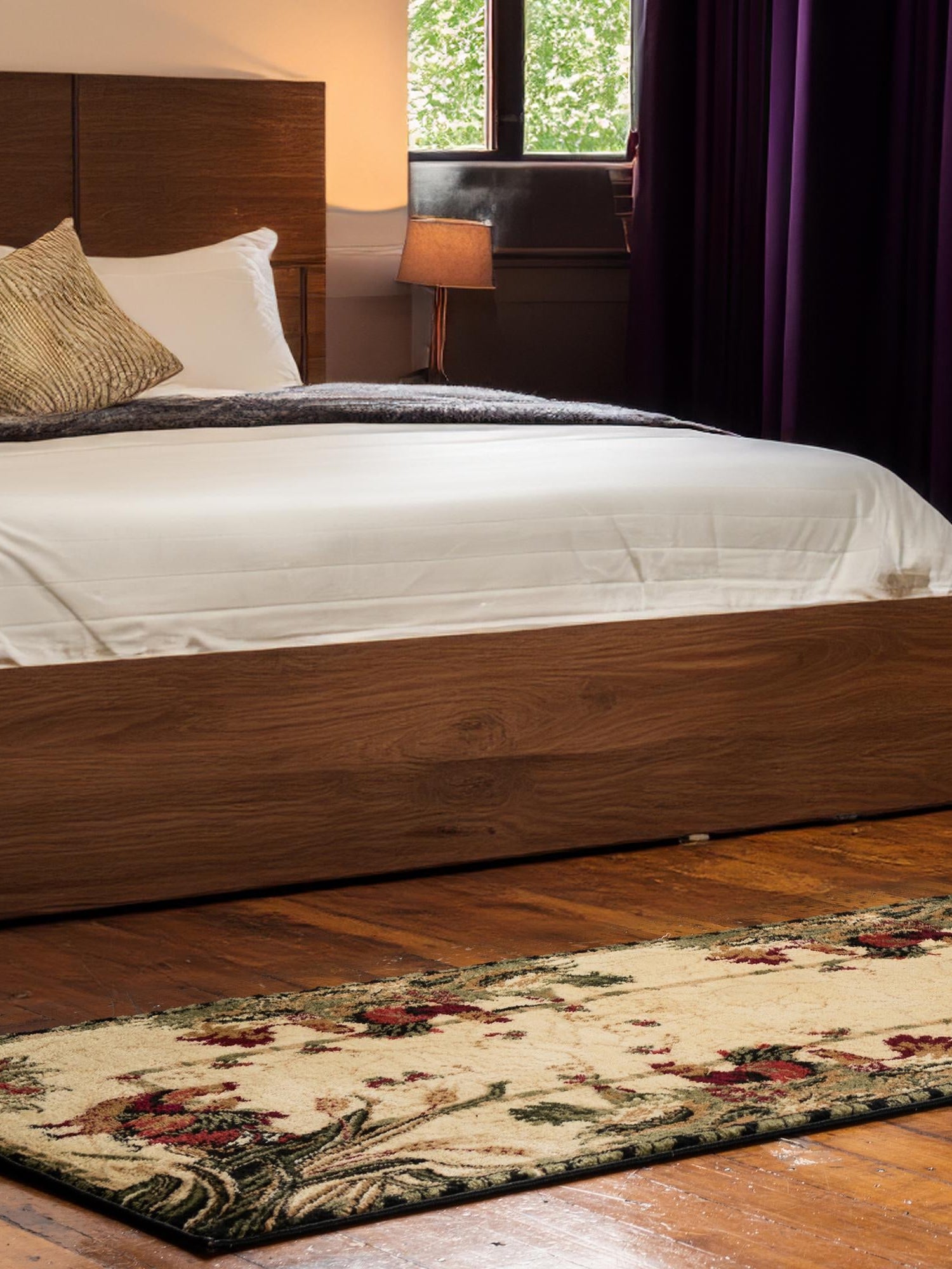 Cream 2' x 8' Barnyard Runner Area Rug 100% Polypropylene With Cotton Backing Traditional Cottage Rustic Classical Carpet for Living Office Bedroom Dining Room Easy to Clean Long Lasting & Durable Decor for Sale at Rug Engine