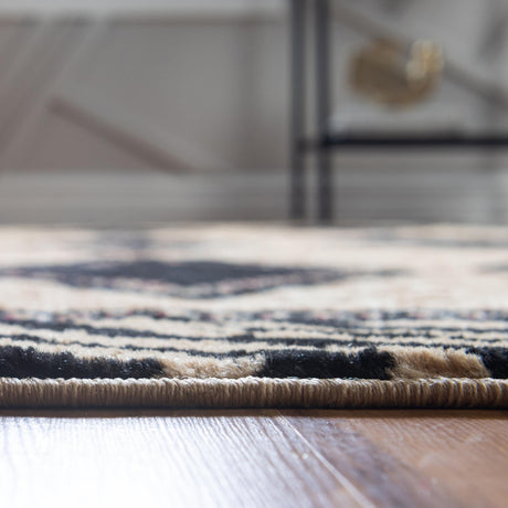Light Brown 7' 10 x 7' 10 Wildlife Round Area Rug Animal Print Safari Jungle Inspired Carpet for Unique Modern Interior Design for Sale at Rug Engine