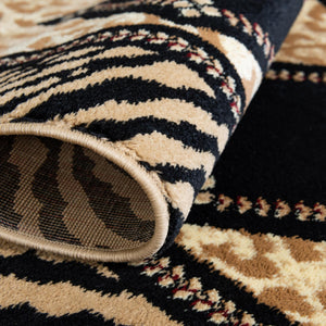 Light Brown 7' 10 x 7' 10 Wildlife Round Area Rug Animal Print Safari Jungle Inspired Carpet for Unique Modern Interior Design for Sale at Rug Engine