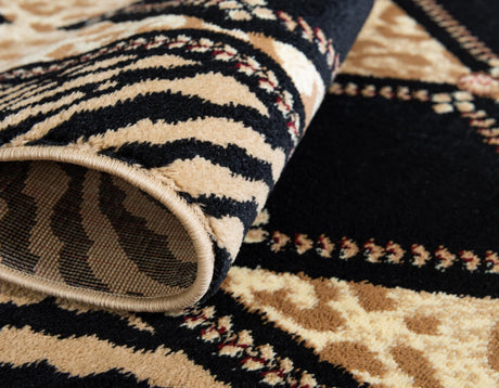 Light Brown 7' 1 x 10' Wildlife Rectangle Area Rug Animal Print Safari Jungle Inspired Carpet for Unique Modern Interior Design for Sale at Rug Engine