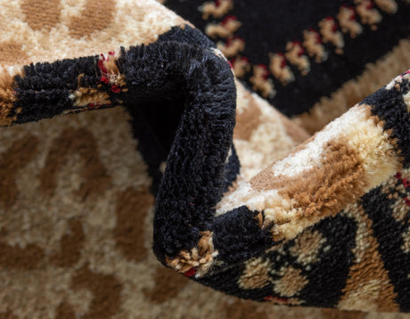 Light Brown 7' 1 x 10' Wildlife Rectangle Area Rug Animal Print Safari Jungle Inspired Carpet for Unique Modern Interior Design for Sale at Rug Engine