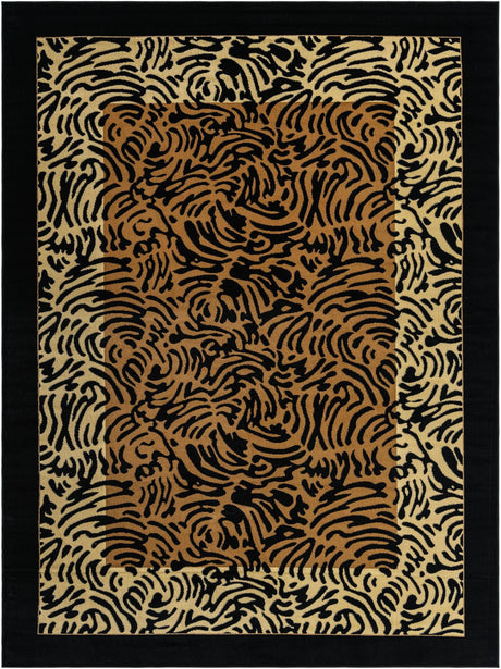 Light Brown 9' x 12' 2 Wildlife Rectangle Area Rug Animal Print Safari Jungle Inspired Carpet for Unique Modern Interior Design for Sale at Rug Engine