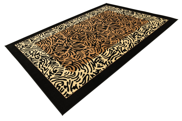 Light Brown 7' 1 x 10' Wildlife Rectangle Area Rug Animal Print Safari Jungle Inspired Carpet for Unique Modern Interior Design for Sale at Rug Engine