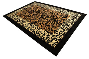 Light Brown 7' 1 x 10' Wildlife Rectangle Area Rug Animal Print Safari Jungle Inspired Carpet for Unique Modern Interior Design for Sale at Rug Engine