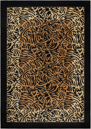 Light Brown 7' 1 x 10' Wildlife Rectangle Area Rug Animal Print Safari Jungle Inspired Carpet for Unique Modern Interior Design for Sale at Rug Engine