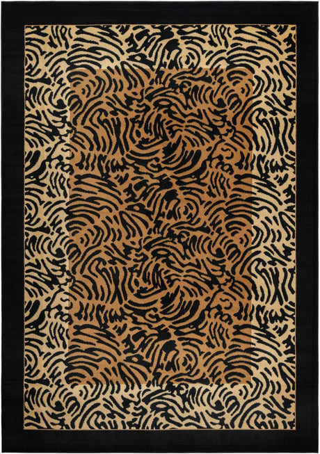 Light Brown 7' 1 x 10' Wildlife Rectangle Area Rug Animal Print Safari Jungle Inspired Carpet for Unique Modern Interior Design for Sale at Rug Engine