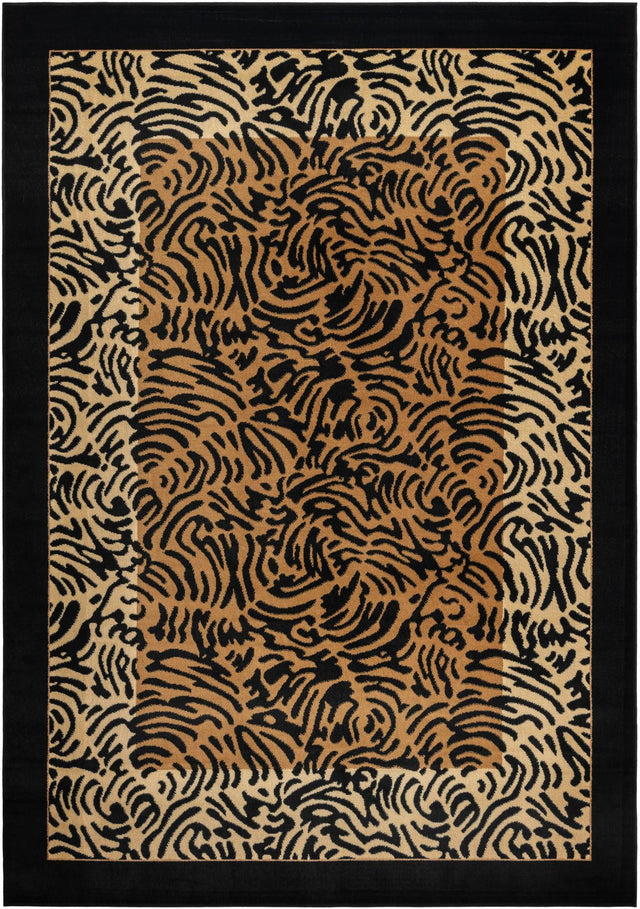 Light Brown 7' 1 x 10' Wildlife Rectangle Area Rug Animal Print Safari Jungle Inspired Carpet for Unique Modern Interior Design for Sale at Rug Engine