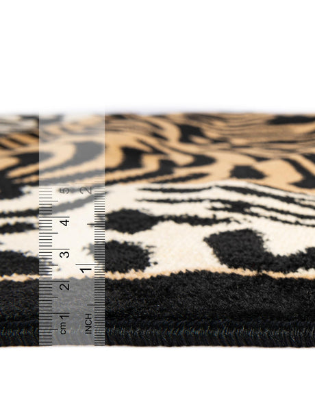 Light Brown 7' 10 x 7' 10 Wildlife Round Area Rug Animal Print Safari Jungle Inspired Carpet for Unique Modern Interior Design for Sale at Rug Engine