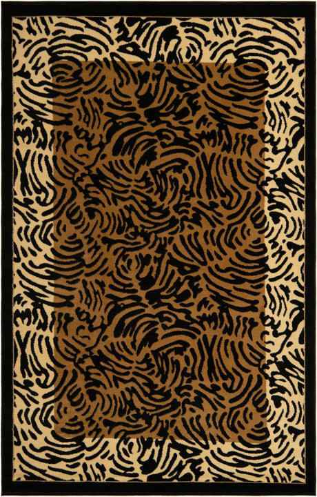 Light Brown 6' 1 x 9' Wildlife Rectangle Area Rug Animal Print Safari Jungle Inspired Carpet for Unique Modern Interior Design for Sale at Rug Engine