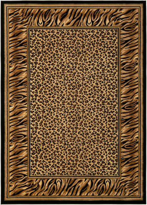 Light Brown 7' 1 x 10' Wildlife Rectangle Area Rug Animal Print Safari Jungle Inspired Carpet for Unique Modern Interior Design for Sale at Rug Engine