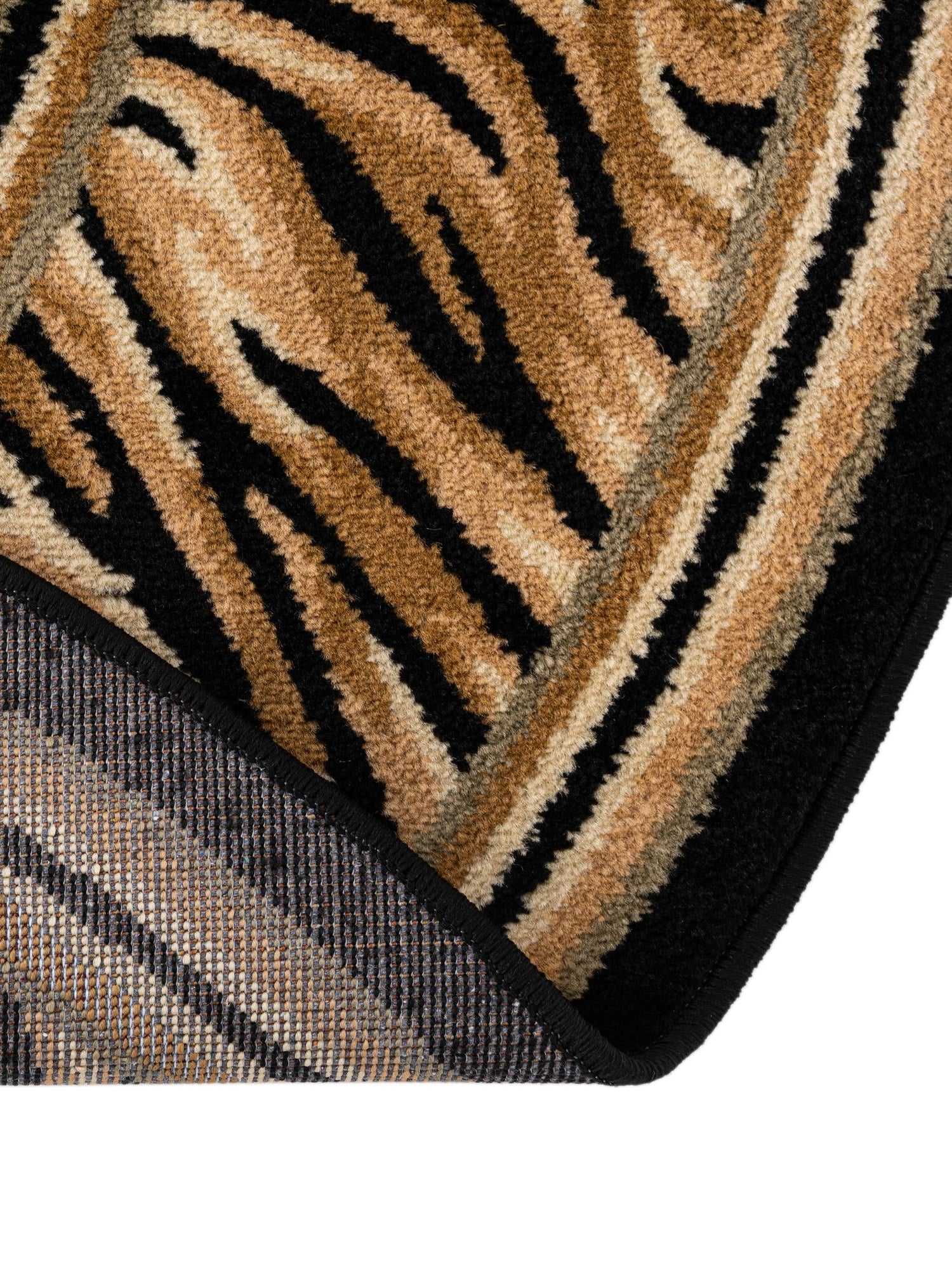 Light Brown 5' 3 x 5' 3 Wildlife Round Area Rug Animal Print Safari Jungle Inspired Carpet for Unique Modern Interior Design for Sale at Rug Engine