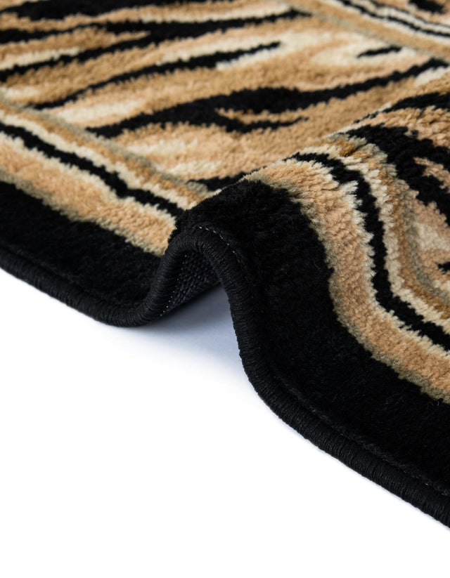 Light Brown 6' 1 x 6' 1 Wildlife Round Area Rug Animal Print Safari Jungle Inspired Carpet for Unique Modern Interior Design for Sale at Rug Engine