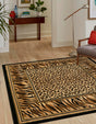 Light Brown 6' 1 x 6' 1 Wildlife Square Area Rug Animal Print Safari Jungle Inspired Carpet for Unique Modern Interior Design for Sale at Rug Engine