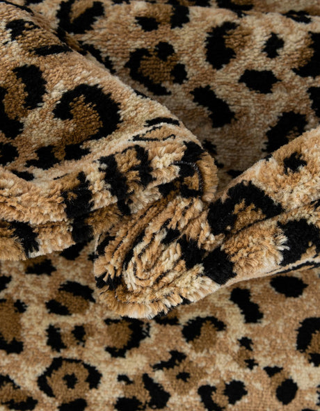 Light Brown 6' 1 x 6' 1 Wildlife Square Area Rug Animal Print Safari Jungle Inspired Carpet for Unique Modern Interior Design for Sale at Rug Engine