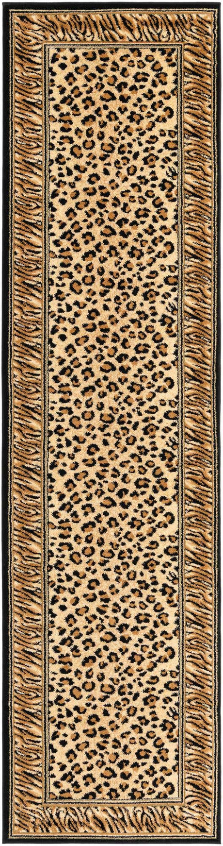 Light Brown 2' 7 x 10' Wildlife Runner Area Rug Animal Print Safari Jungle Inspired Carpet for Unique Modern Interior Design for Sale at Rug Engine