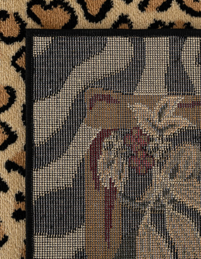 Cream 2' 7 x 13' 1 Wildlife Runner Area Rug Animal Print Safari Jungle Inspired Carpet for Unique Modern Interior Design for Sale at Rug Engine