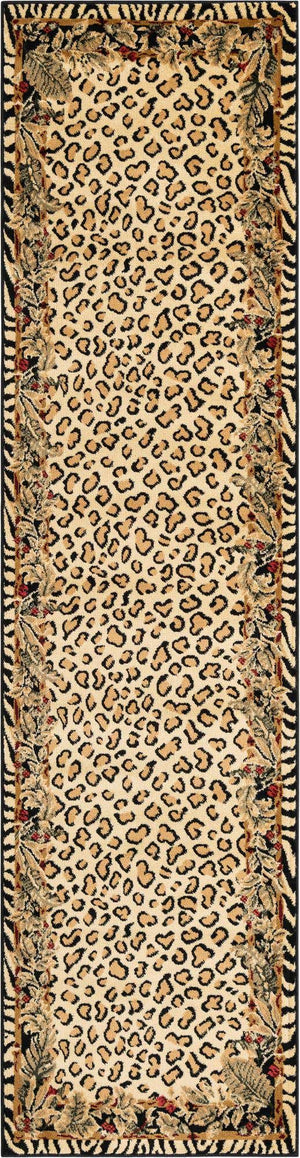 Cream 2' 7 x 10' Wildlife Runner Area Rug Animal Print Safari Jungle Inspired Carpet for Unique Modern Interior Design for Sale at Rug Engine