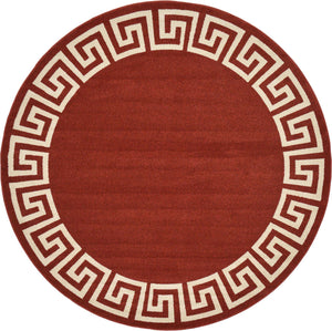 Terracotta 7' 10 x 7' 10 Athens Round Area Rug 100% Polypropylene With Cotton Backing Easy Clean Indoor Living Dining Room Bedroom Office Carpet for Sale at Rug Engine