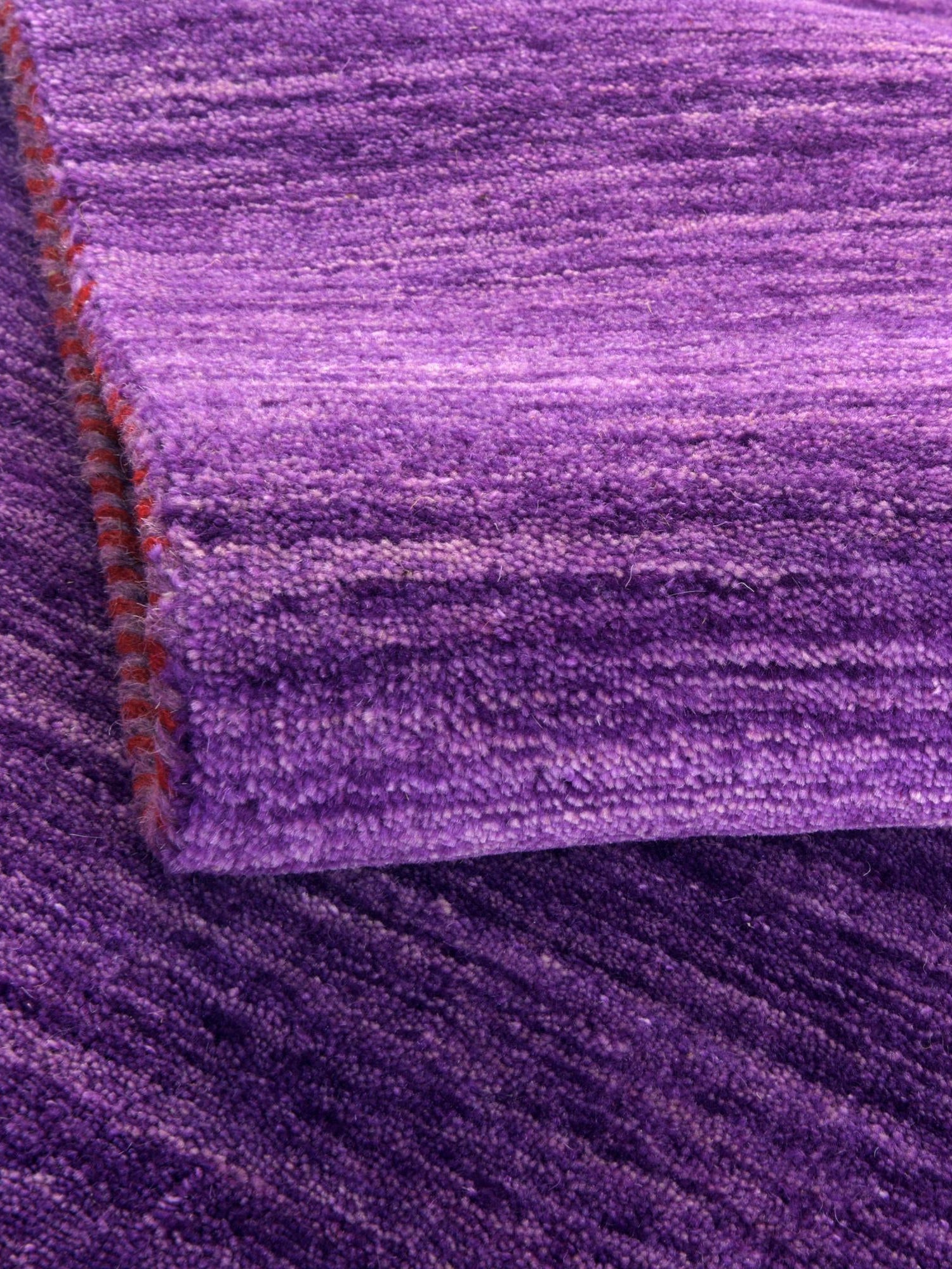 Purple 2' 7 x 16' 5 Solid Gava Runner Area Rug 100% High Quality All Natural Wool Minimalist Carpet for Modern Home Interior Design for Sale at Rug Engine