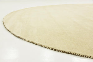 Beige 10' x 10' Solid Gava Round Rug