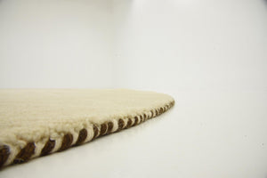 Beige 10' x 10' Solid Gava Round Rug