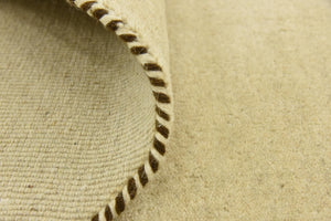 Beige 10' x 10' Solid Gava Round Rug
