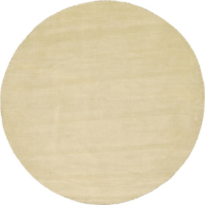 Beige 10' x 10' Solid Gava Round Rug