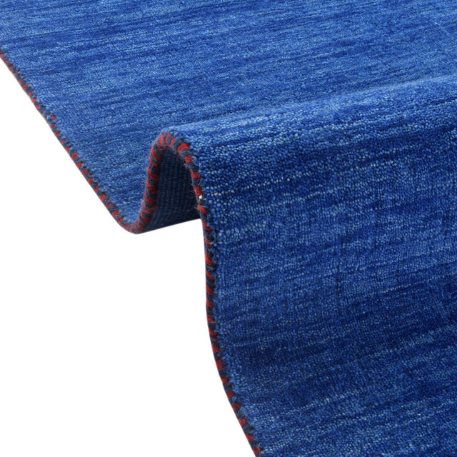 Blue 7' x 7' Solid Gava Round Rug