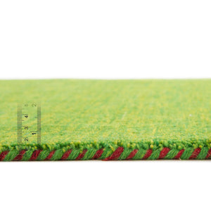 Light Green 2' 7 x 16' 5 Solid Gava Runner Area Rug 100% High Quality All Natural Wool Minimalist Carpet for Modern Home Interior Design for Sale at Rug Engine