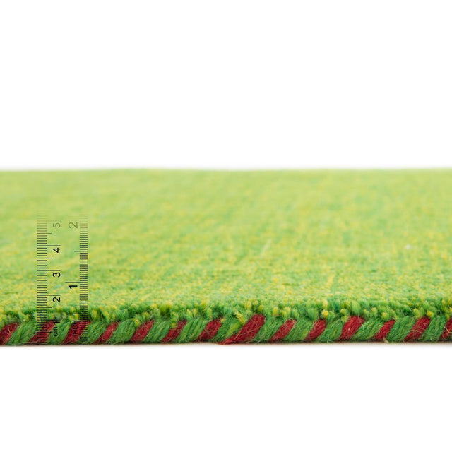 Light Green 2' 7 x 16' 5 Solid Gava Runner Area Rug 100% High Quality All Natural Wool Minimalist Carpet for Modern Home Interior Design for Sale at Rug Engine
