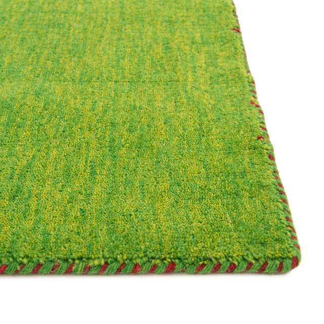 Light Green 2' 7 x 16' 5 Solid Gava Runner Area Rug 100% High Quality All Natural Wool Minimalist Carpet for Modern Home Interior Design for Sale at Rug Engine