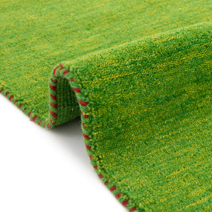 Light Green 2' 7 x 16' 5 Solid Gava Runner Area Rug 100% High Quality All Natural Wool Minimalist Carpet for Modern Home Interior Design for Sale at Rug Engine