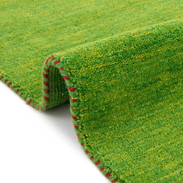 Light Green 2' 7 x 16' 5 Solid Gava Runner Area Rug 100% High Quality All Natural Wool Minimalist Carpet for Modern Home Interior Design for Sale at Rug Engine