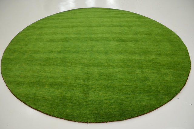 Light Green 9' 10 x 9' 10 Solid Gava Round Area Rug 100% High Quality All Natural Wool Minimalist Carpet for Modern Home Interior Design for Sale at Rug Engine