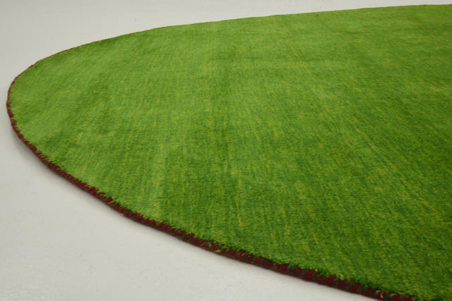 Light Green 9' 10 x 9' 10 Solid Gava Round Area Rug 100% High Quality All Natural Wool Minimalist Carpet for Modern Home Interior Design for Sale at Rug Engine