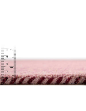 Pink 2' 7 x 9' 10 Solid Gava Runner Area Rug 100% High Quality All Natural Wool Minimalist Carpet for Modern Home Interior Design for Sale at Rug Engine