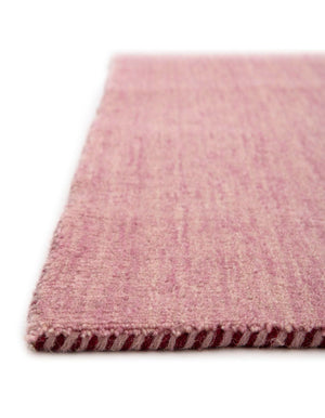 Pink 2' 7 x 9' 10 Solid Gava Runner Area Rug 100% High Quality All Natural Wool Minimalist Carpet for Modern Home Interior Design for Sale at Rug Engine
