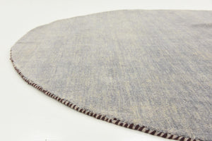 Gray 7' x 7' Solid Gava Round Rug