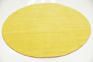 Yellow 10' x 10' Solid Gava Round Rug