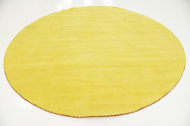 Yellow 10' x 10' Solid Gava Round Rug