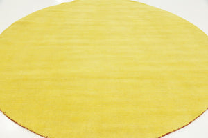 Yellow 10' x 10' Solid Gava Round Rug