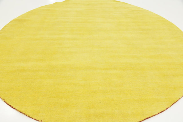 Yellow 10' x 10' Solid Gava Round Rug