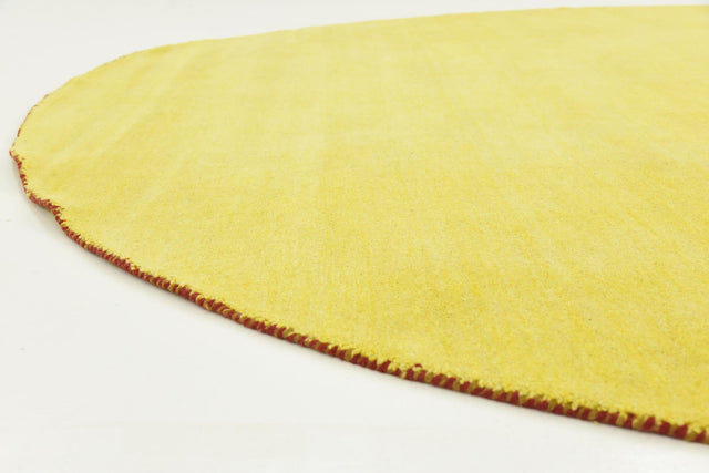 Yellow 10' x 10' Solid Gava Round Rug