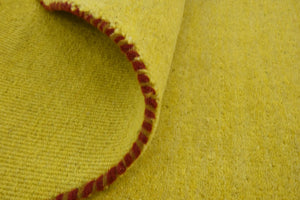 Yellow 10' x 10' Solid Gava Round Rug