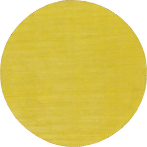 Yellow 10' x 10' Solid Gava Round Rug