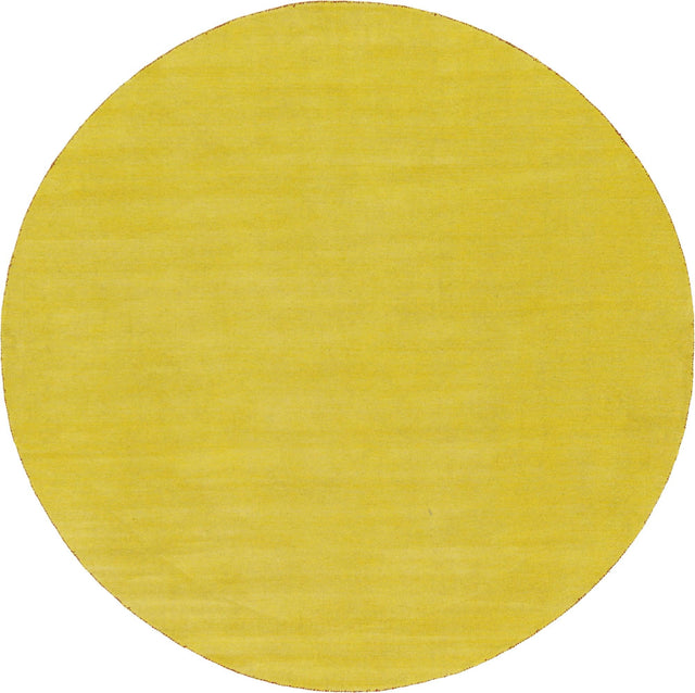 Yellow 10' x 10' Solid Gava Round Rug