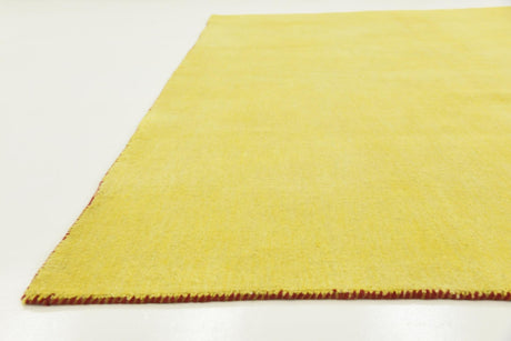 Yellow 9' 10 x 9' 10 Solid Gava Square Area Rug 100% High Quality All Natural Wool Minimalist Carpet for Modern Home Interior Design for Sale at Rug Engine