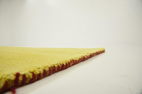Yellow 9' 10 x 9' 10 Solid Gava Square Area Rug 100% High Quality All Natural Wool Minimalist Carpet for Modern Home Interior Design for Sale at Rug Engine
